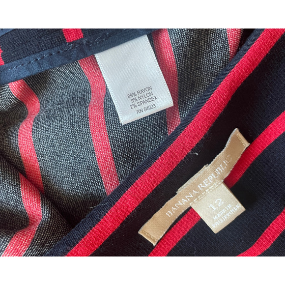 3-FOR-$30 Banana Republic Sz 12 Sleeveless Shift Dress V-Neck Stretch Knit Red - Picture 7 of 9